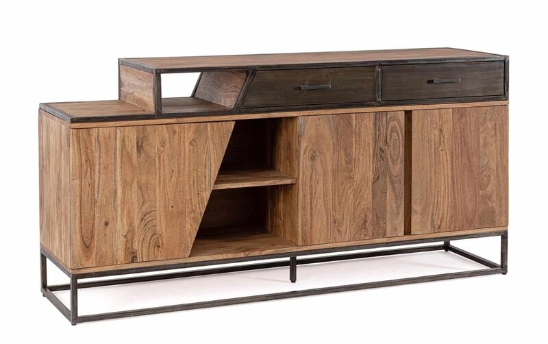 Mobiletto moderno in legno e metallo per arredo casa originale.