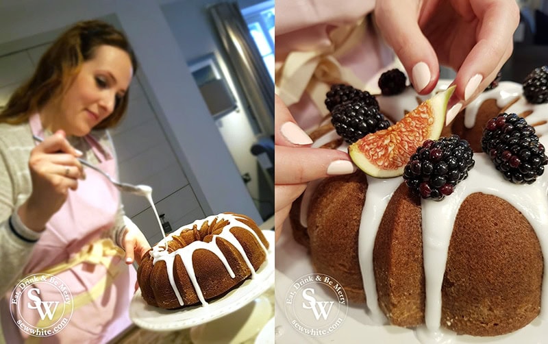 Sisley White making her autumn cake at the Neptune Wimbledon Autumn launch party