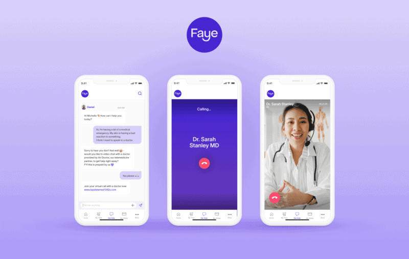 Screenshot of telemedecine service by faye