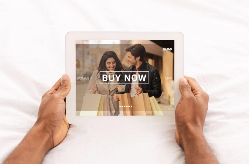 Website homepage with clear call to action button above the fold