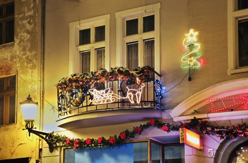 balcone a Natale