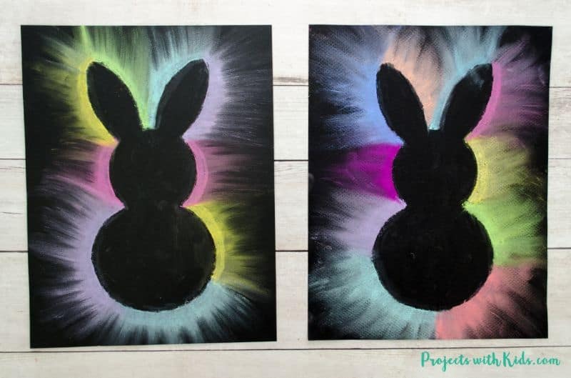 bunny art made with chalk pastels