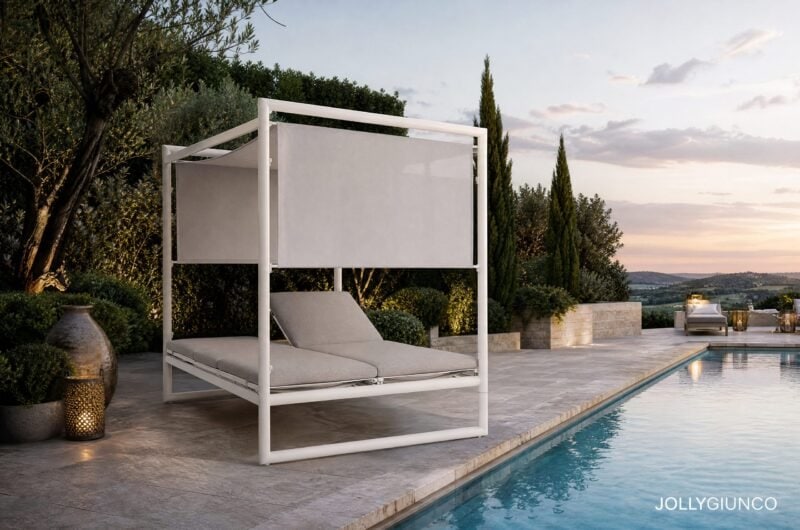 Daybed Konnor bianco struttura in alluminio