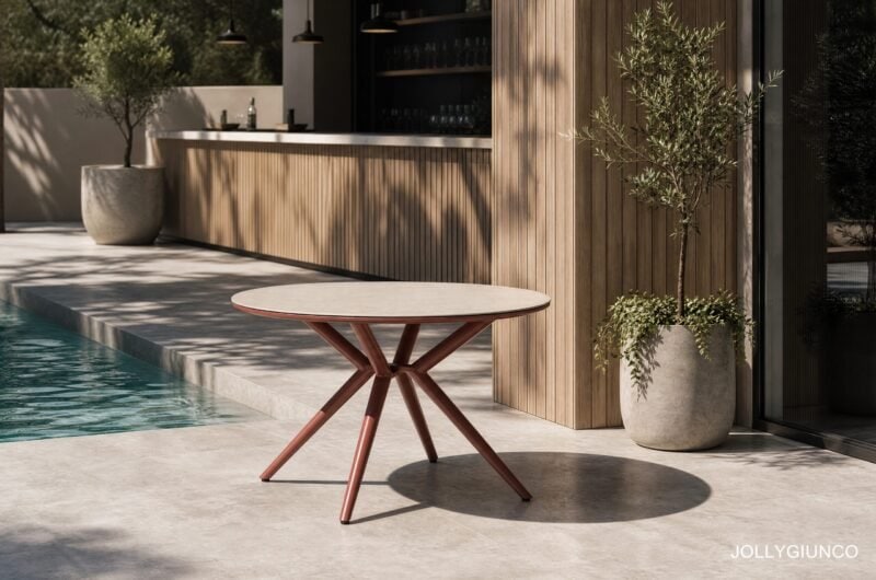 Tavolo da giardino Cabas Ø120 cm rame struttura in alluminio