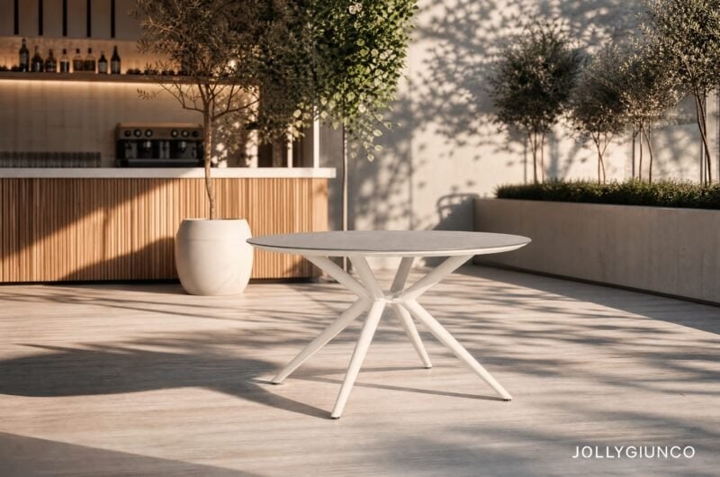 Tavolo da giardino Cabas Ø130 cm struttura in alluminio