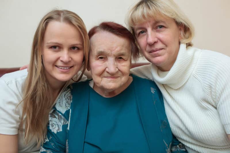 three generations of women