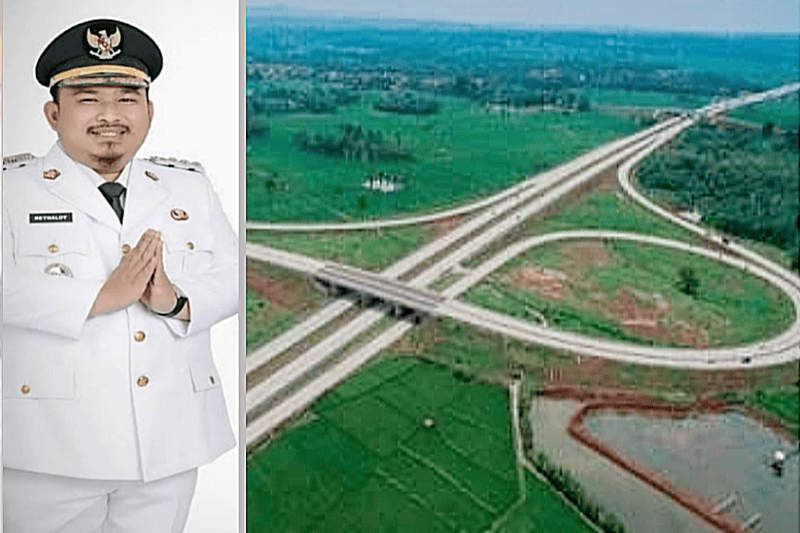 Ilustrasi Jalan Tol dan Bupati Reynaldy Putra Andita. (Instagram @pupr_bpjt dan @retnaldyputraofficial)