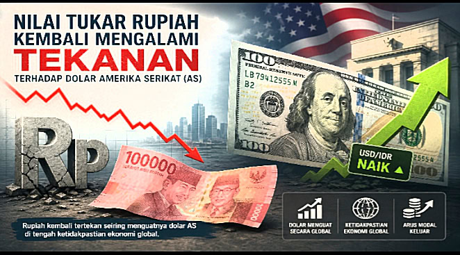Nilai tukar rupiah kembali mengalami tekanan terhadap dolar Amerika Serikat (AS) pada perdagangan pada Kamis,  (28/5/2026). Berdasarkan data Bloomberg, rupiah sempat melemah hingga menyentuh level Rp17.858 per dolar AS pada sesi perdagangan pagi.