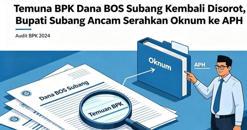 Gambar. Ilustrasi 
Bupati Subang Reynaldy Putra Andita menegaskan tidak akan mentoleransi penyimpangan Dana BOS. Temuan yang berulang dan mengandung unsur pidana akan diserahkan kepada aparat penegak hukum.
