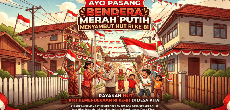 Kepala Dusun Babatan, Desa Sekarbagus, Kecamatan Sugio, Kabupaten Lamongan, Agus Hadi Susanto, mengajak seluruh warga mengibarkan Bendera Merah Putih selama satu bulan penuh.