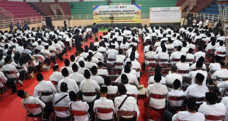 Deklarasi Damai Pemilihan Kepala Desa (Pilkades) Serentak Kabupaten Subang Tahun 2026 di GOR Gotong Royong Subang. 