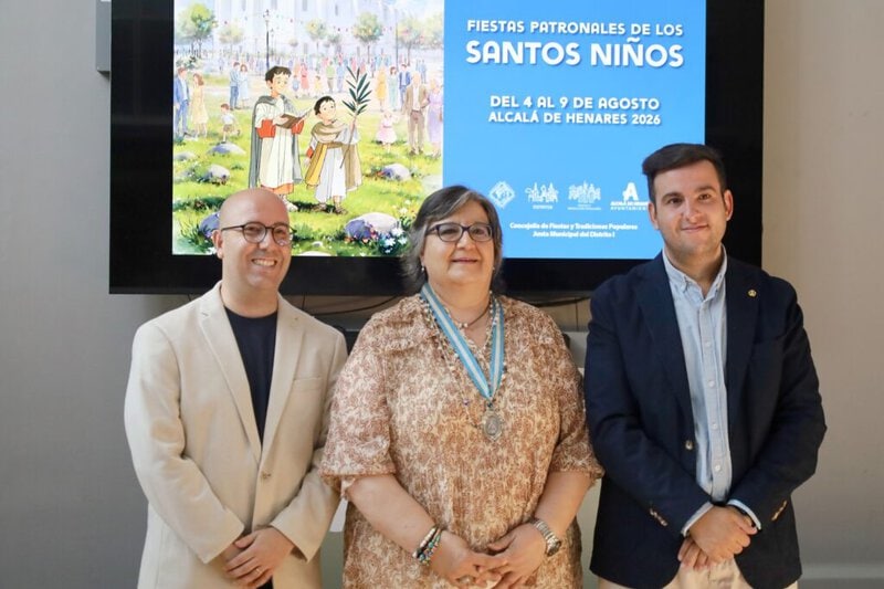 Plaza de Cervantes en Alcalá con conciertos de fiestas 2026