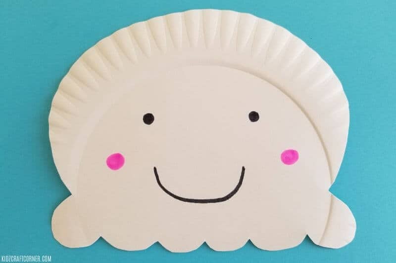 paper plate rain cloud craft