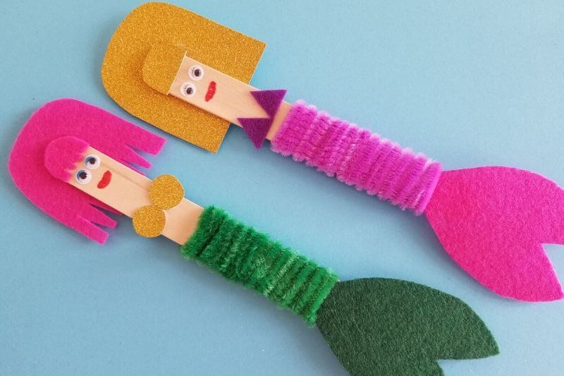 mermaid popsicle craft for kids