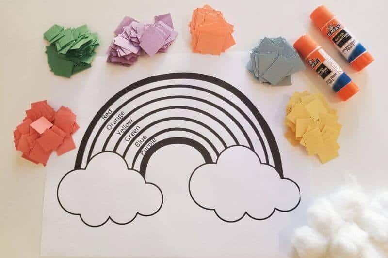 rainbow paper craft template for kids