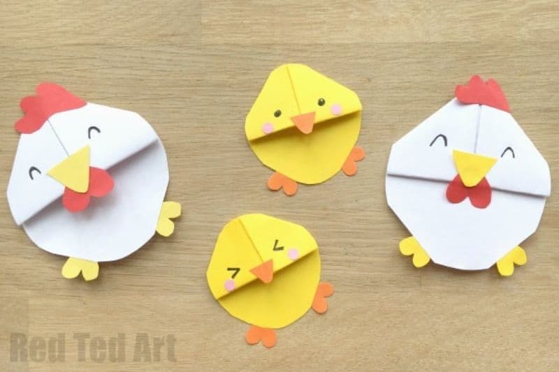 origami chick bookmarks