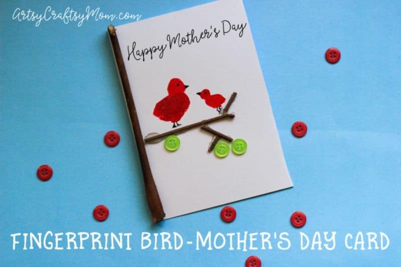 mama and baby bird card