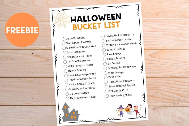 halloween bucket list for kids