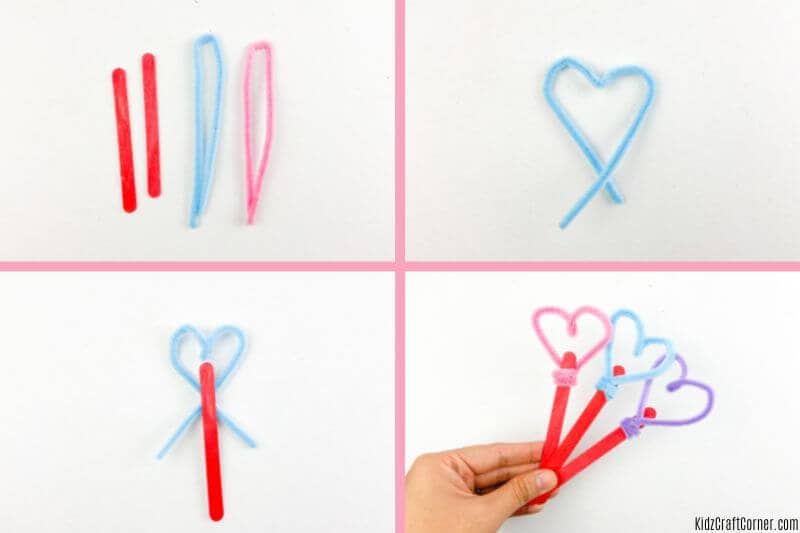 Popsicle Stick Valentine Heart Craft for Kids