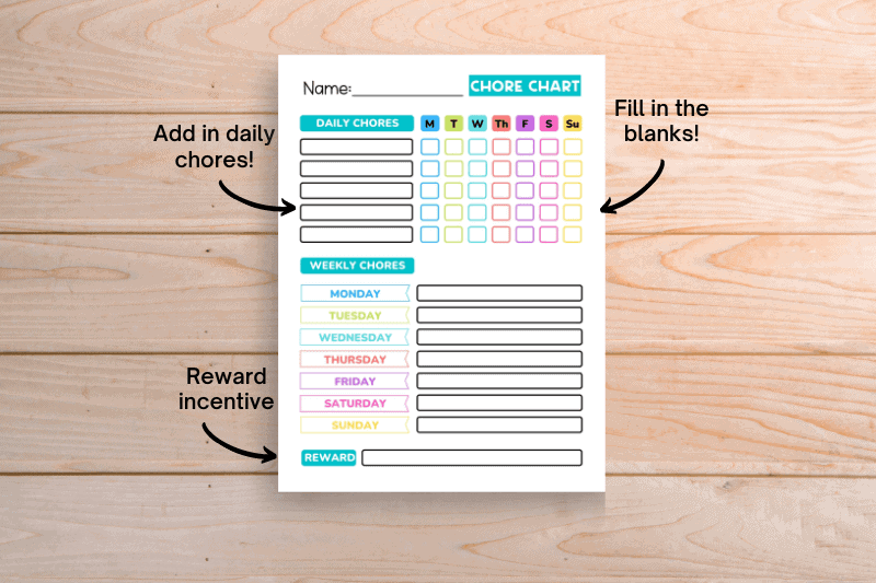 chore chart printable
