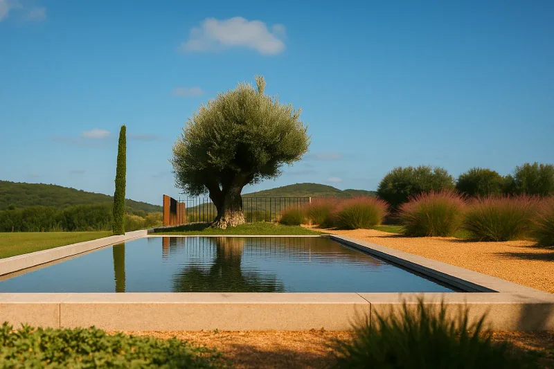 olivo con piscina