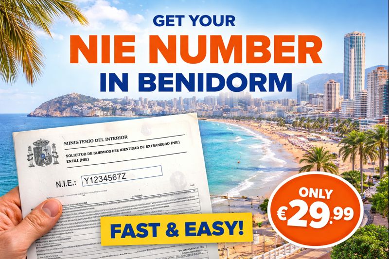 Get your Benidorm NIE Number for 29.99. A free online guide