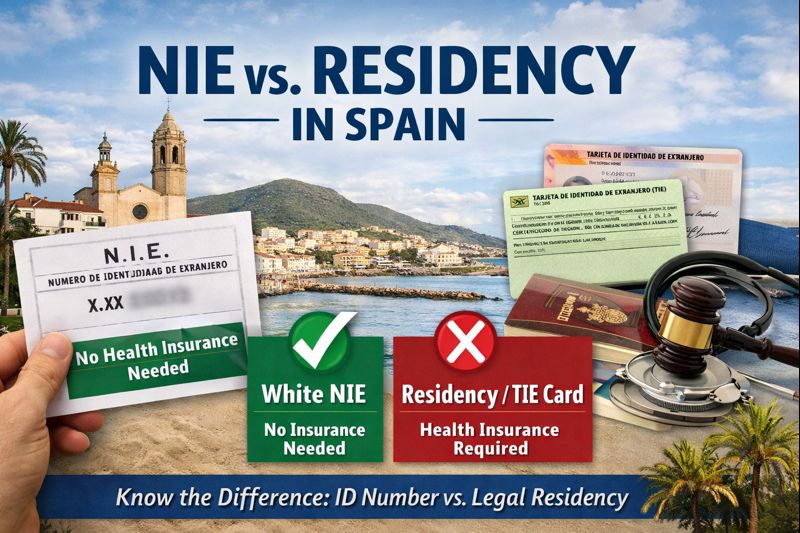 Is health insurance needed for a white NIE Number certificate?