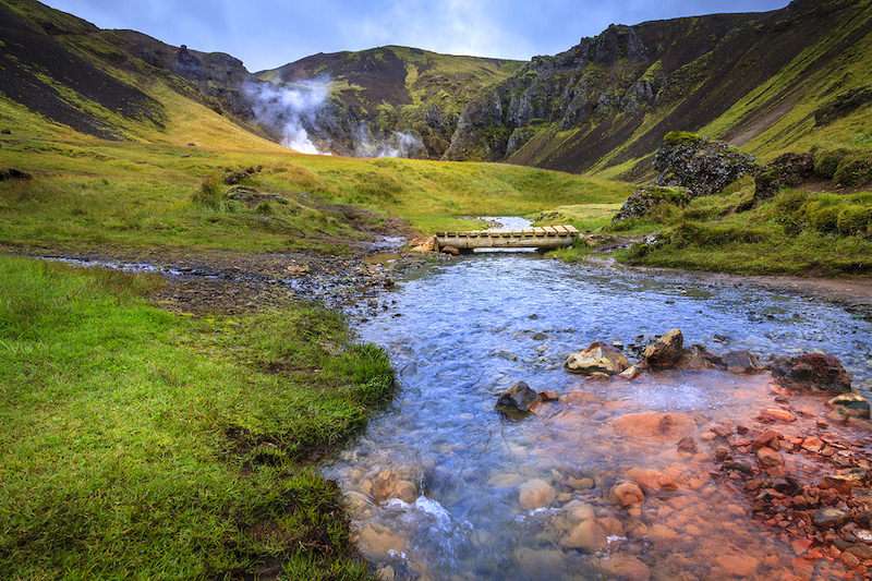 Reykjadalur hiking trail Iceland