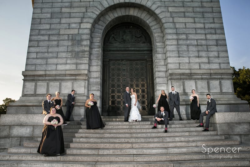 picture of bridal party at McKinley Memorial in Canton