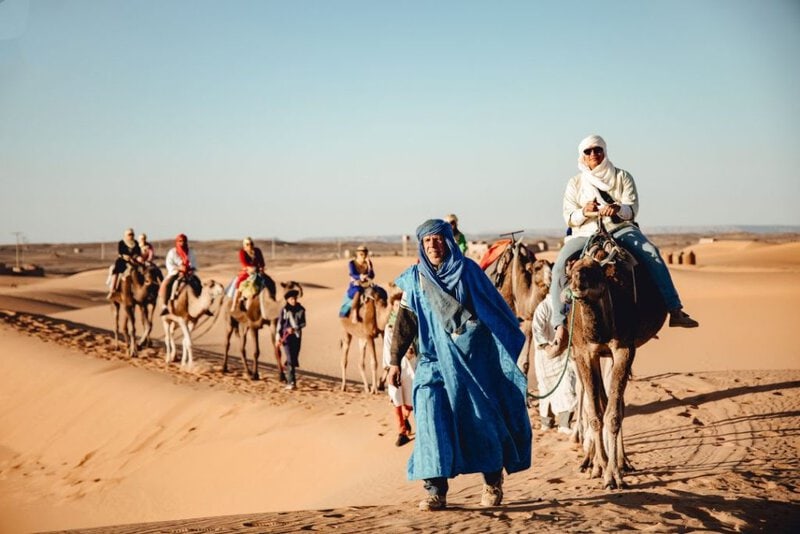 camel ride of our desert tour Fes to Marrakech