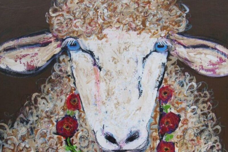 Sheep painting from chattanooga art festival