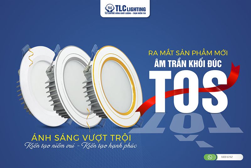 đèn LED âm trần khối đúc TOS