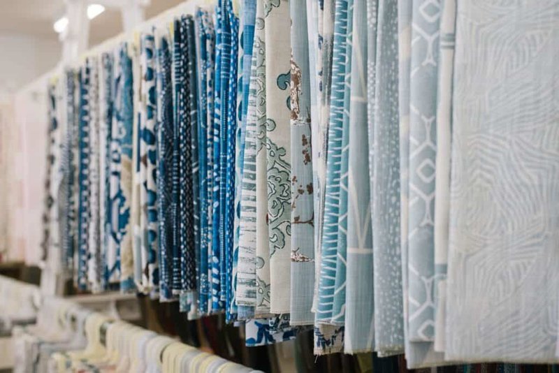 Bright blue and white textile patterns for home decor and craft projects.