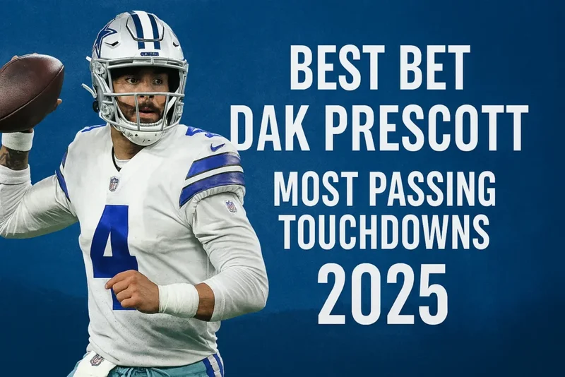 create image of size size 16:9 for blog banner for "Best Bet Dak Prescott Most Passing Touchdown 2025