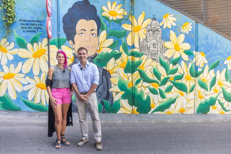 Mural en túnel de la calle Chorrón en Guadalajara sobre reciclaje