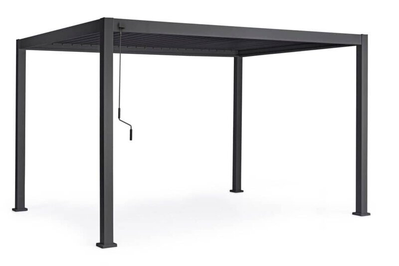 Traxx Outdoor pergola moderna in acciaio nero.
