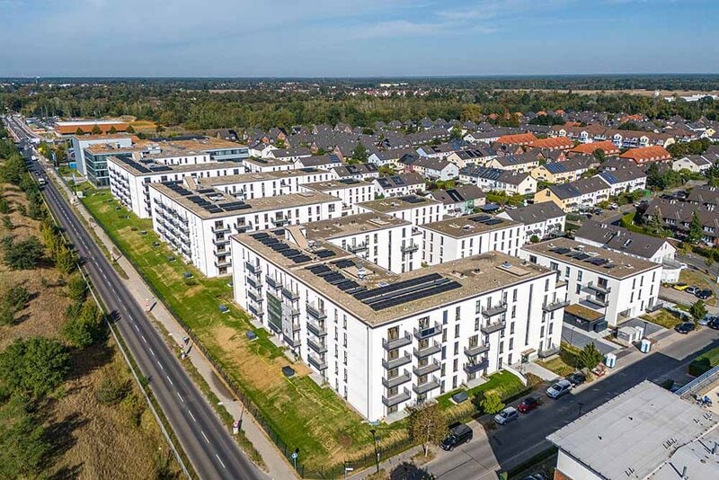 Bauprojekt Nine West Living in Berlin - Generalunternehmer: Mastiok Bau - Südostansicht
