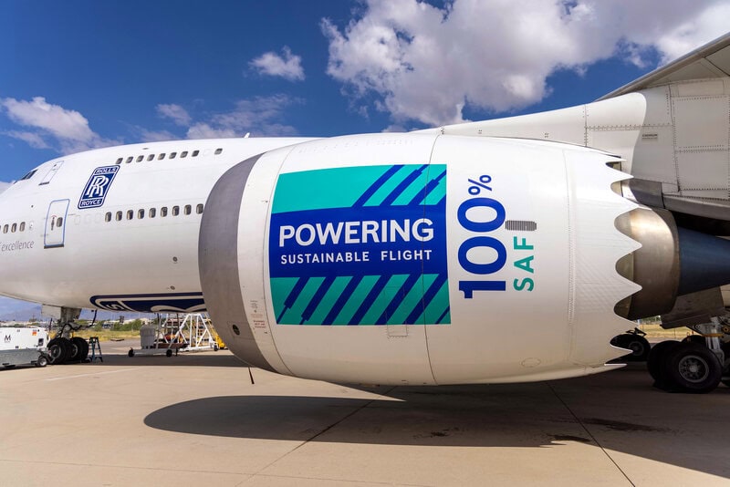 Rolls-Royce successfully completes 100% Sustainable Aviation Fuel test programme Flying Testbed 100percent SAF flight