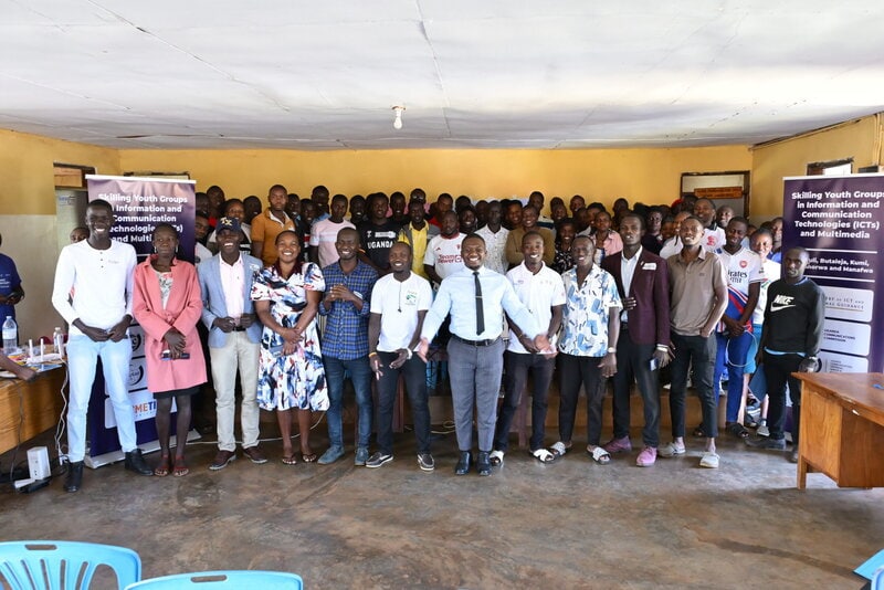 From a simple smartphone to nearly 2.5m followers: Dr. Kimera inspires Kapchorwa youths to use digital platforms for income generation and business growth A group photo with the youth in Kapchorwa