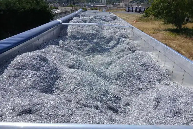 Transport de copeaux d'aluminium en vrac