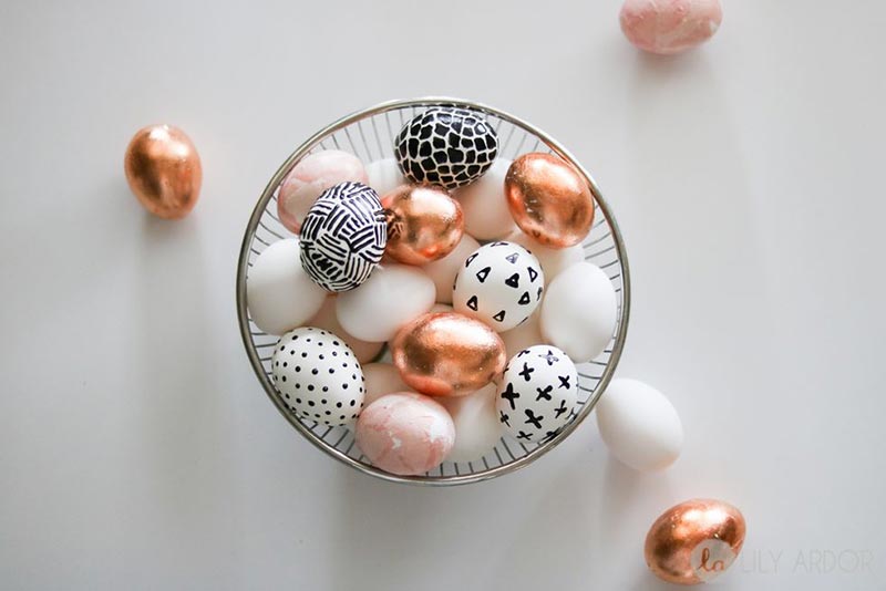 rose gold diy easter eggs