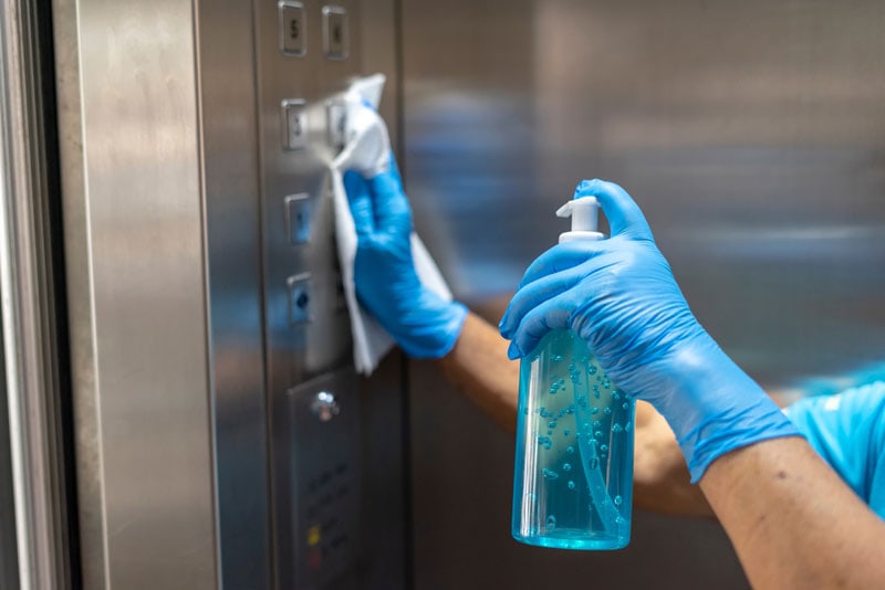 clean and disinfected office