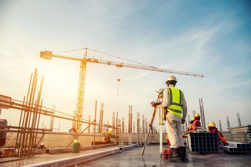 Vermessung auf der Baustelle