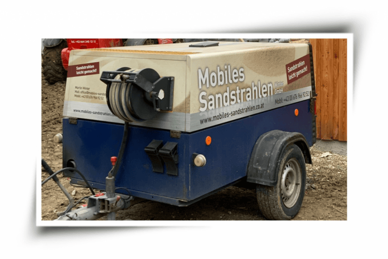 Mobiles Sandstrahlen Sandstrahler Strahlkompressor Strahlausrüstung