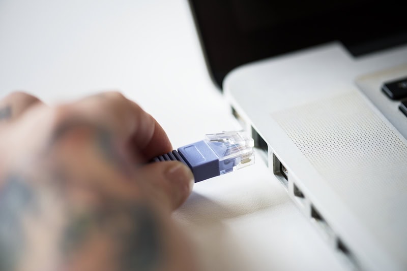 Ethernet LAN Connection on a Laptop