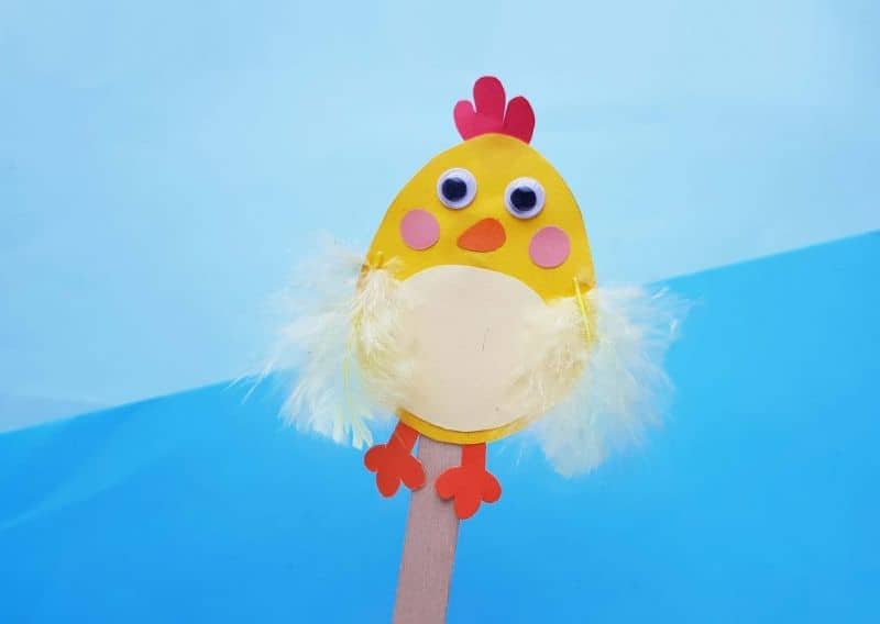 easter chick popsicle stick puppet