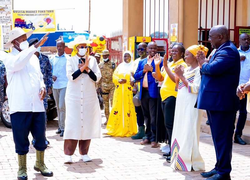 Museveni Opens Busega Market During His On-going PDM Kampala Tour Museveni-At-Busega-Market