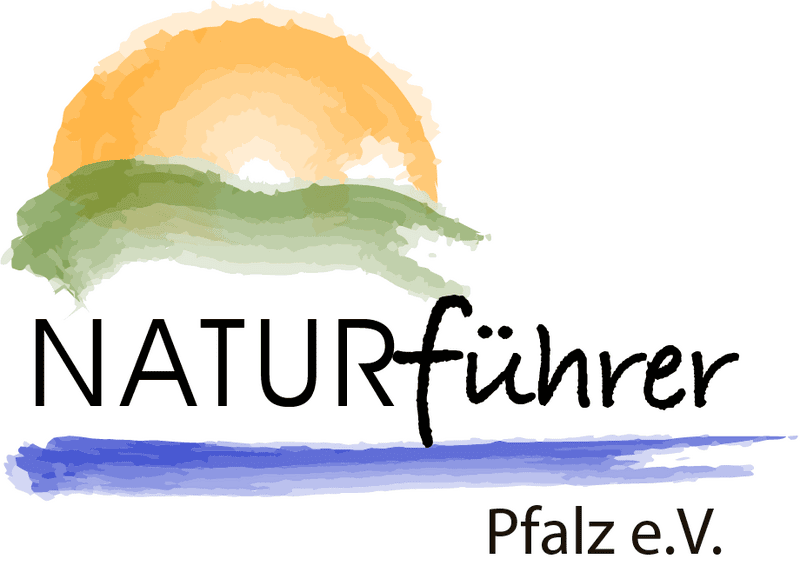 Logo der Naturführer Pfalz mit Sonne Bergen Fluss