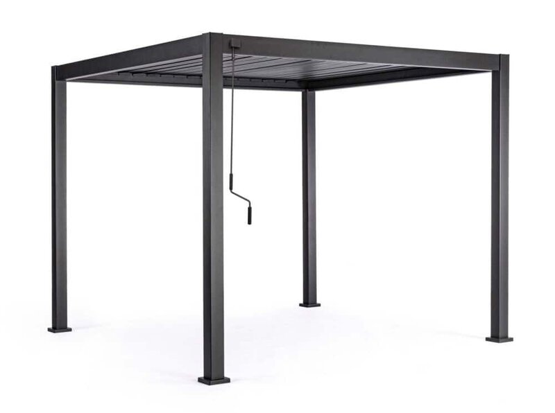 Pergola in metallo nera, ideale per giardini e spazi esterni, struttura durevole e facile da installare.