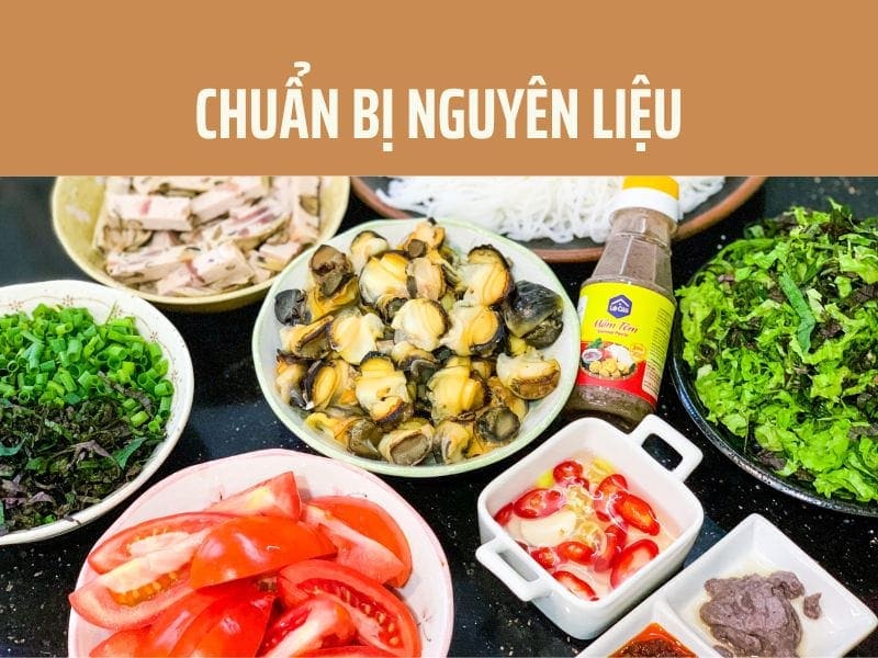 Chuẩn bị nguyên liệu nấu bún